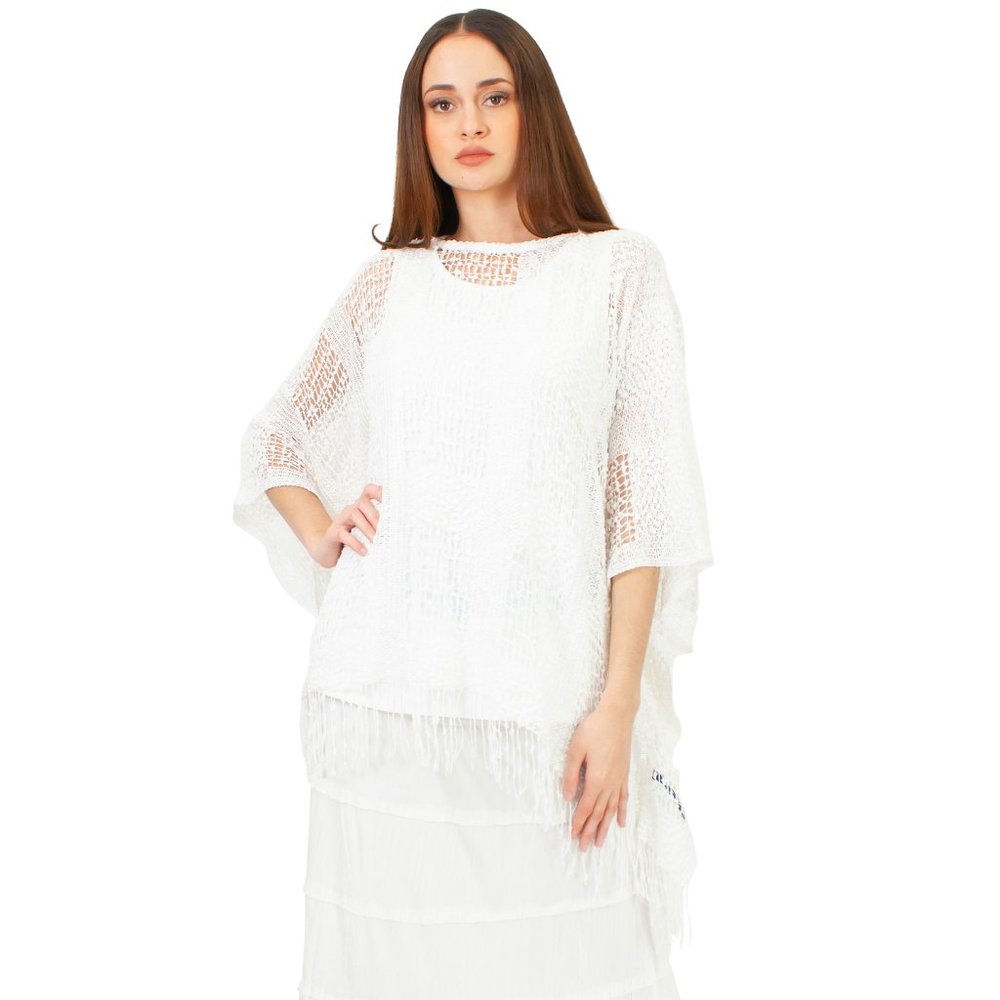 Lazy Daisy Beth A gingham pattern net coverup